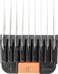 Wahl #4 Stainless Steel Detach Blade Dog Comb, Black/Orange, 13 mm