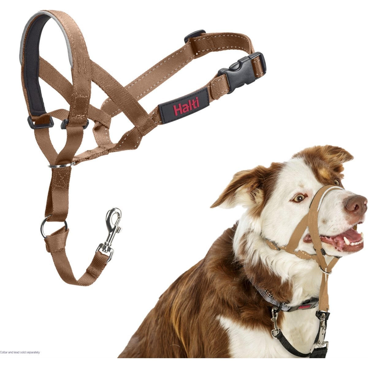 Halti Nylon Padded No Pull Dog Headcollar, Desert Sand, Size 2: 14 to 19-in neck