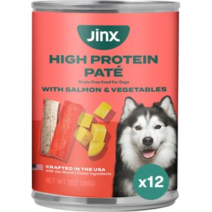 Jinx Salmon & Vegetables Recipe Grain-Free Wet Dog Food, 13-oz can, case of 12