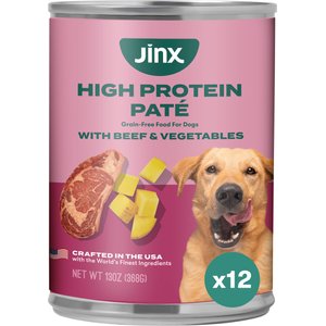Jinx Beef & Vegetables Recipe Grain-Free Wet Dog Food, 13-oz can, case of 12