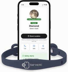 Furlegs TapSafe Dual-Stage Breakaway Smart ID & Medical Alert Cat Silicollar, Dark Shadow, Regular