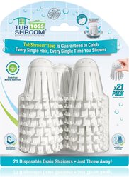 TubShroom Toss Disposable Bath Tub Pet Drain Strainers Bioplastic, White, 21 count