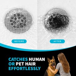 TubShroom Hair Catcher Square Mesh Sticker Strainers Toss Pet Disposable Drain Covers, White, 26 count slide 2 of 7