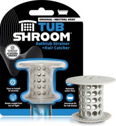 TubShroom Revolutionary Pet Bath Tub Drain Protector Hair Catcher & Strainer, Snare Gray
