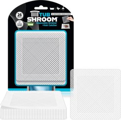 TubShroom Hair Catcher Square Mesh Sticker Strainers Toss Pet Disposable Drain Covers, White, 26 count slide 1 of 7