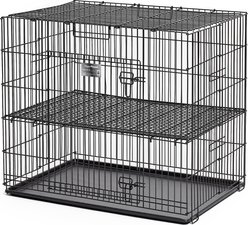 MidWest Homes for Pets Elevated Grate Double Door Wire Puppy Playpen Crate with 1/2-in Spacing, Grid & Pan Included, Black, Small slide 2 of 2