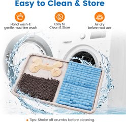 Potaroma 3-in-1 Interactive Foraging Feeding Snuffle Mat with Bone Washable & Non-Slip Exercise Games & Puzzles Dog Toy, Blue/Grey slide 2 of 8