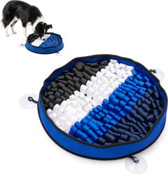 Potaroma Interactive Feed Game with Suction Cup Slow Feeder Washable Snuffle Mat Exercise Games & Puzzles Dog Toy, Blue, Large: 19.6-in