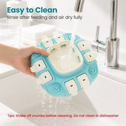 Potaroma 2 Difficulty Levels Slow Feeder Interactive Food Puzzle Enrichment for Mental Stimulation & IQ Training Chew Dog Toy, Blue/Beige slide 2 of 7