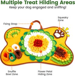 Potaroma Interactive Puzzle Enrichment with Squeaky, Slow Feeder Washable Nosework Sniffing Mat for Stress Relief Training Games & Puzzles Dog Toy, Multicolor, 25 x 17-in slide 2 of 7