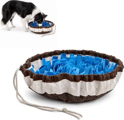 Potaroma 2-in-1 Foldable Puzzle Feeding Bowl, Non-Slip Interactive Snuffle Mat Training Games & Puzzles Dog Toy, Multicolor