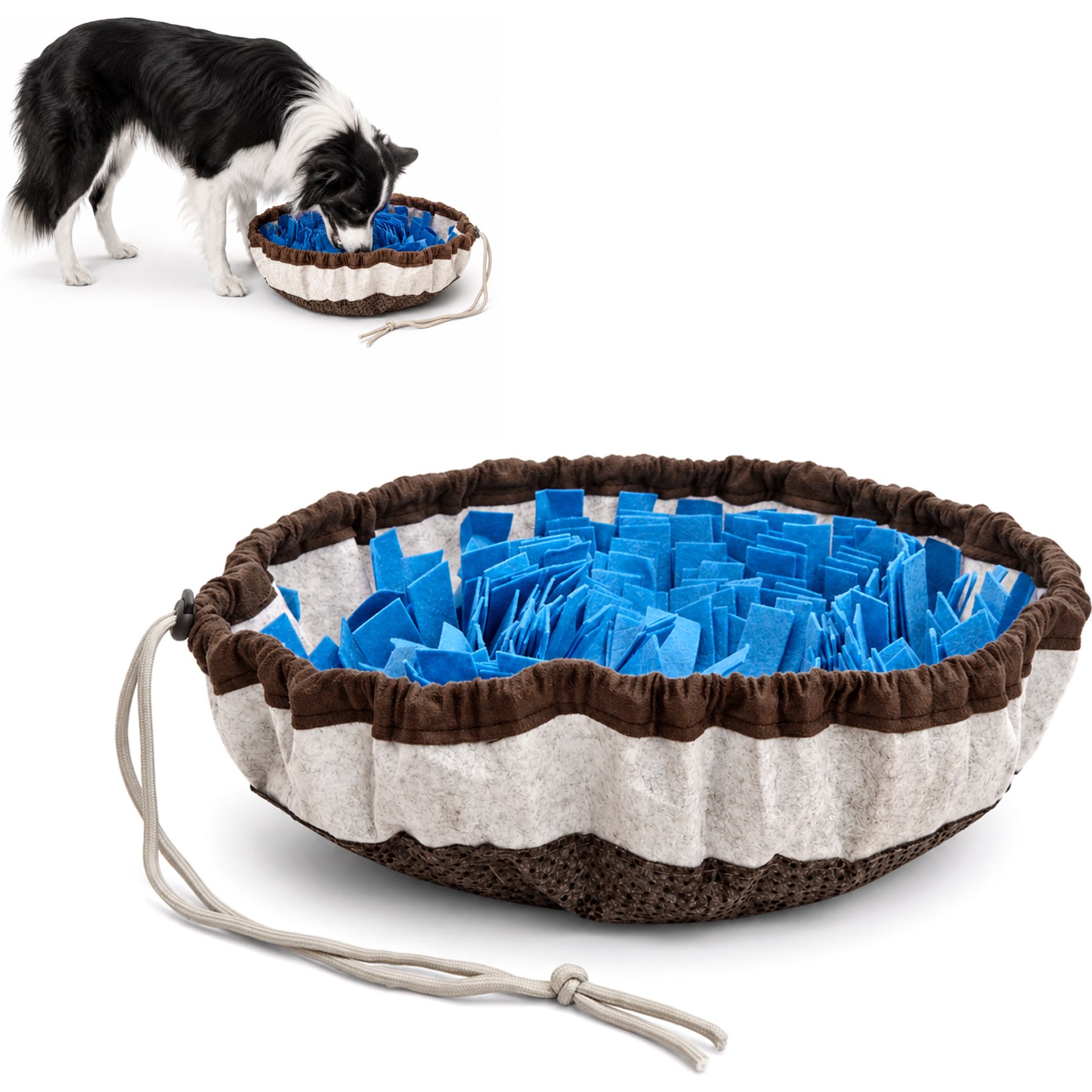 Potaroma 2-in-1 Foldable Puzzle Feeding Bowl, Non-Slip Interactive Snuffle Mat Training Games & Puzzles Dog Toy, Multicolor