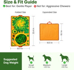 Potaroma Interactive Slow Feeding Nosework Snuffle Mat with Squeaker, Bowl & Ball Machine Washable Training Games & Puzzles Dog Toy, Multicolor, 34 x 19.5-in slide 2 of 7