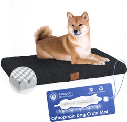 American Kennel Club AKC Orthopedic Dog Crate Mat, Black, 36-in