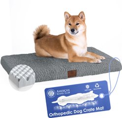 American Kennel Club AKC Orthopedic Dog Crate Mat, Blue Gray, 36-in