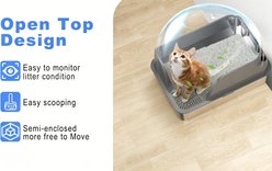 Ellenpent Stainless Steel Leak-Proof Cat Litter Box with Lid, XX-Large - 23.6 x 15.7 x 12-in, Gray, 2 count slide 2 of 9