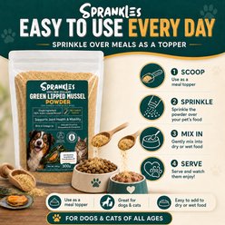 Sprankles Green Lipped Mussle Powder Hip & Joint Support Supplement for Dogs & Cats, 3-oz slide 2 of 6