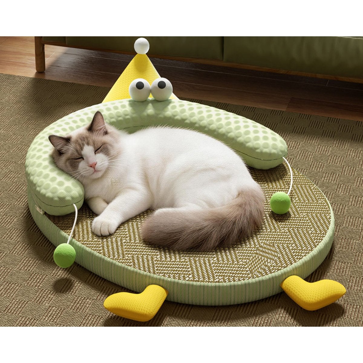 LAIRIES Oval Design Cooling Mat Dog & Cat Bed, Green, Medium