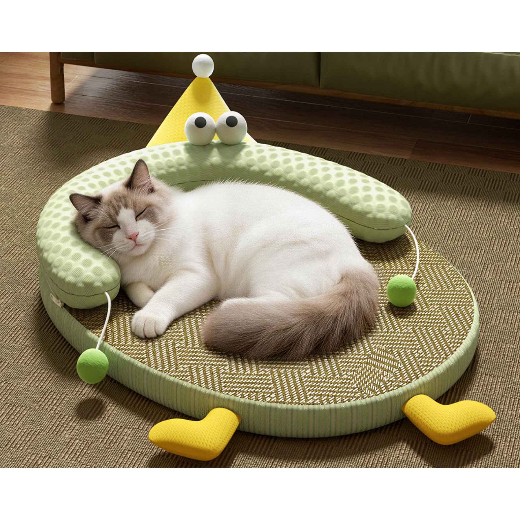 LAIRIES Oval Design Cooling Mat Dog & Cat Bed, Green, Medium