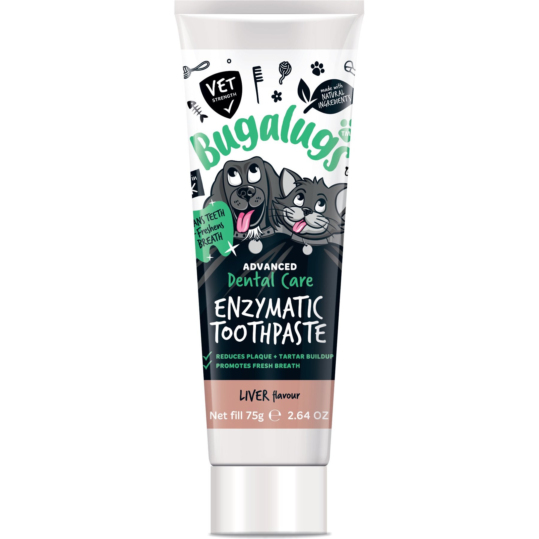 Bugalugs Pet Care Dental Enzyme Plaque Removal Dog Toothpaste, 75-g