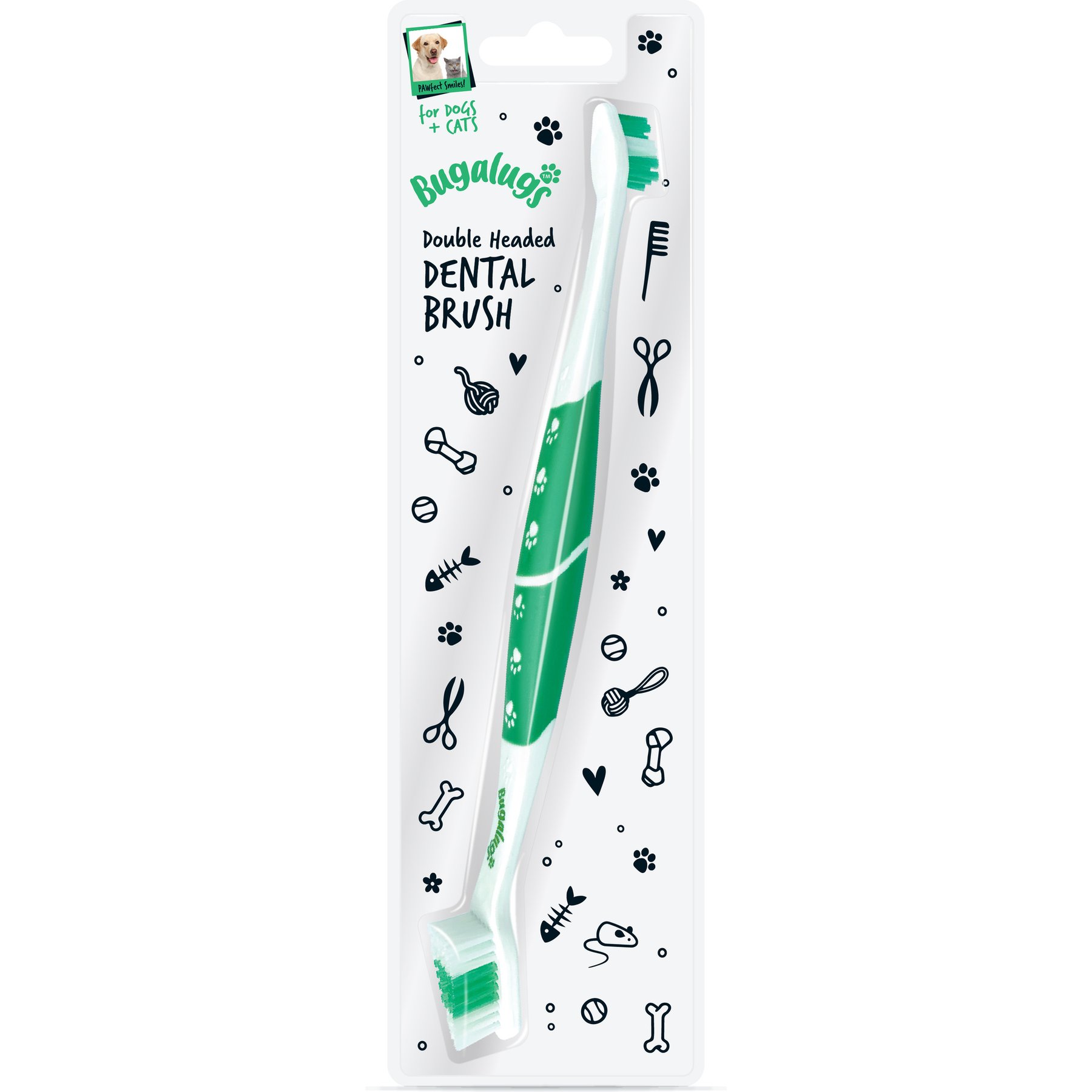 Bugalugs Pet Care Doubleheaded Dog Toothbrush
