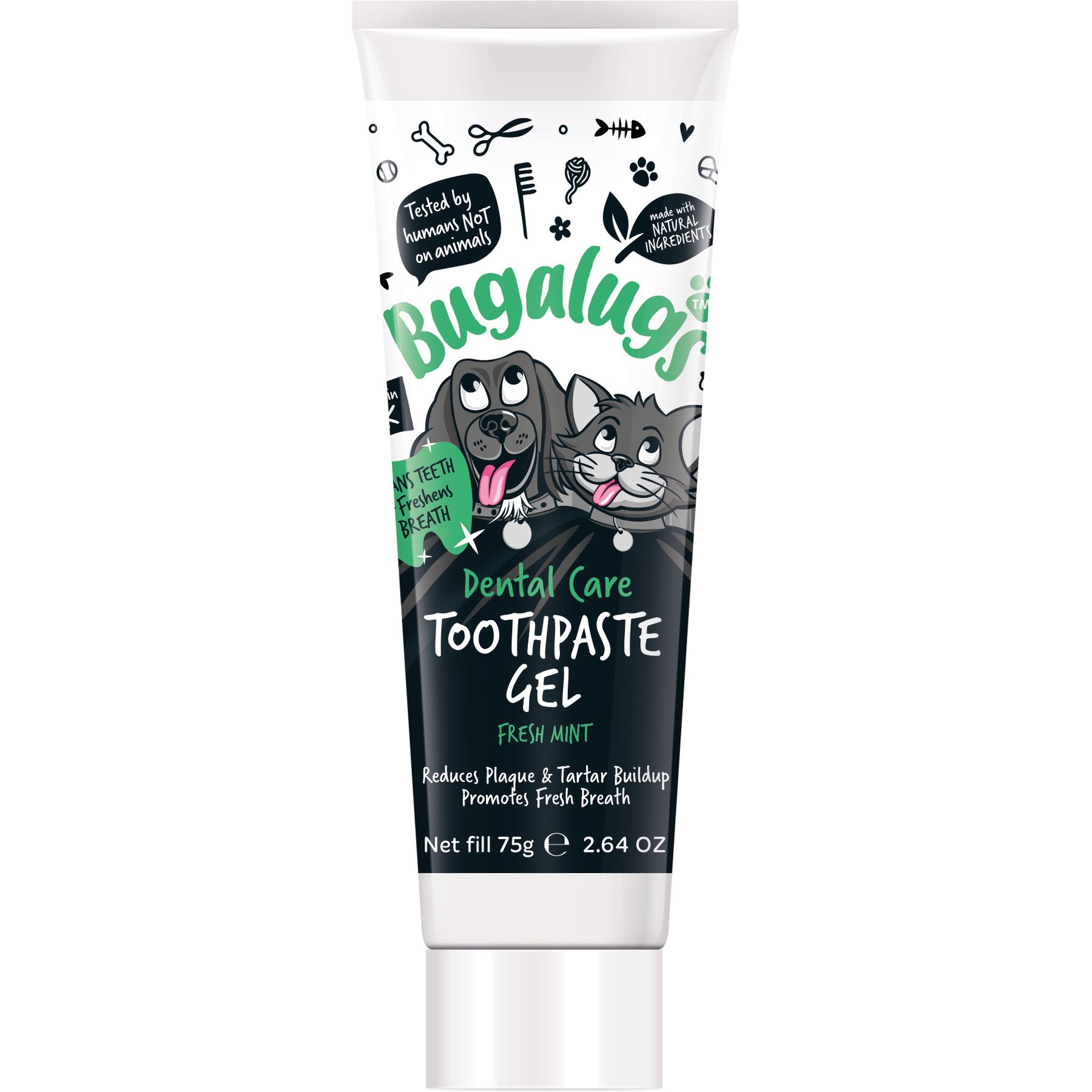 Bugalugs Pet Care Plaque Removal Dog Dental Gel Toothpaste, 75-g