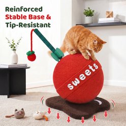 Happy & Polly Fruit Lollipop Sisal with Hanging Toy 17-in Cat Scratcher, Red, 1 count slide 2 of 9
