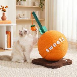 Happy & Polly Fruit Lollipop Sisal with Hanging Toy 17-in Cat Scratcher, Orange, 1 count