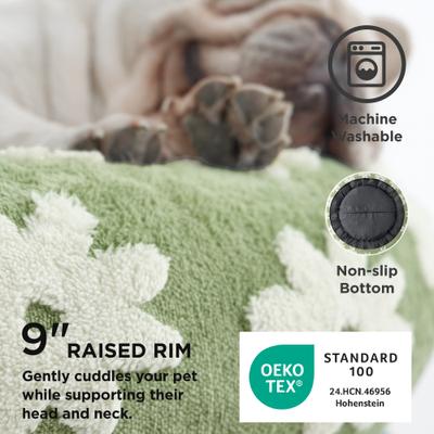 Show full view: Lesure Calming Cute Modern Plush Jacquard Shaggy Orthopedic Anti-Slip Donut Dog & Cat Bed with Removable Cover, X-Large, Green slide 3 of 9