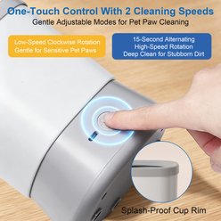 Twinsing 2 Speed Automatic Rechargeable Dog & Cat Foot Washer with Soft Brush, Grey slide 2 of 7