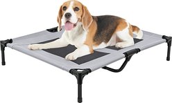 Twinsing Raised Cot Elevated Cooling Dog & Cat Bed with Breathable Mesh & Portable Collapsible Hammock, Grey