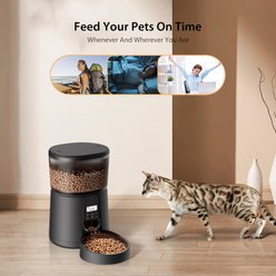 IMIPAW Dual Power Supply Small Dog & Cat Feeder, Black, 13-cup slide 2 of 6