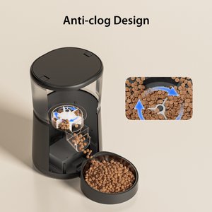 IMIPAW Dual Power Supply Small Dog & Cat Feeder, Black, 13-cup