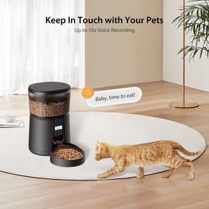 IMIPAW Dual Power Supply Small Dog & Cat Feeder, Black, 13-cup