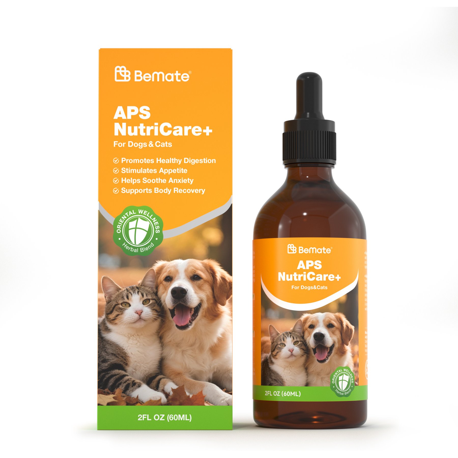 BeMate APS NutriCare Immune Support Liquid for Dogs & Cats with Astragalus Polysaccharides, 60-mL