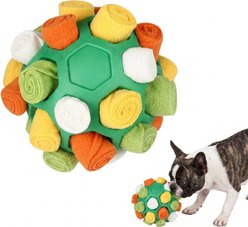 Kseroo Bite Resistant Snuffle Ball Dog Toy, Yellow & Green