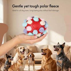 Kseroo Bite Resistant Snuffle Ball Dog Toy, Rainbow Red slide 2 of 7