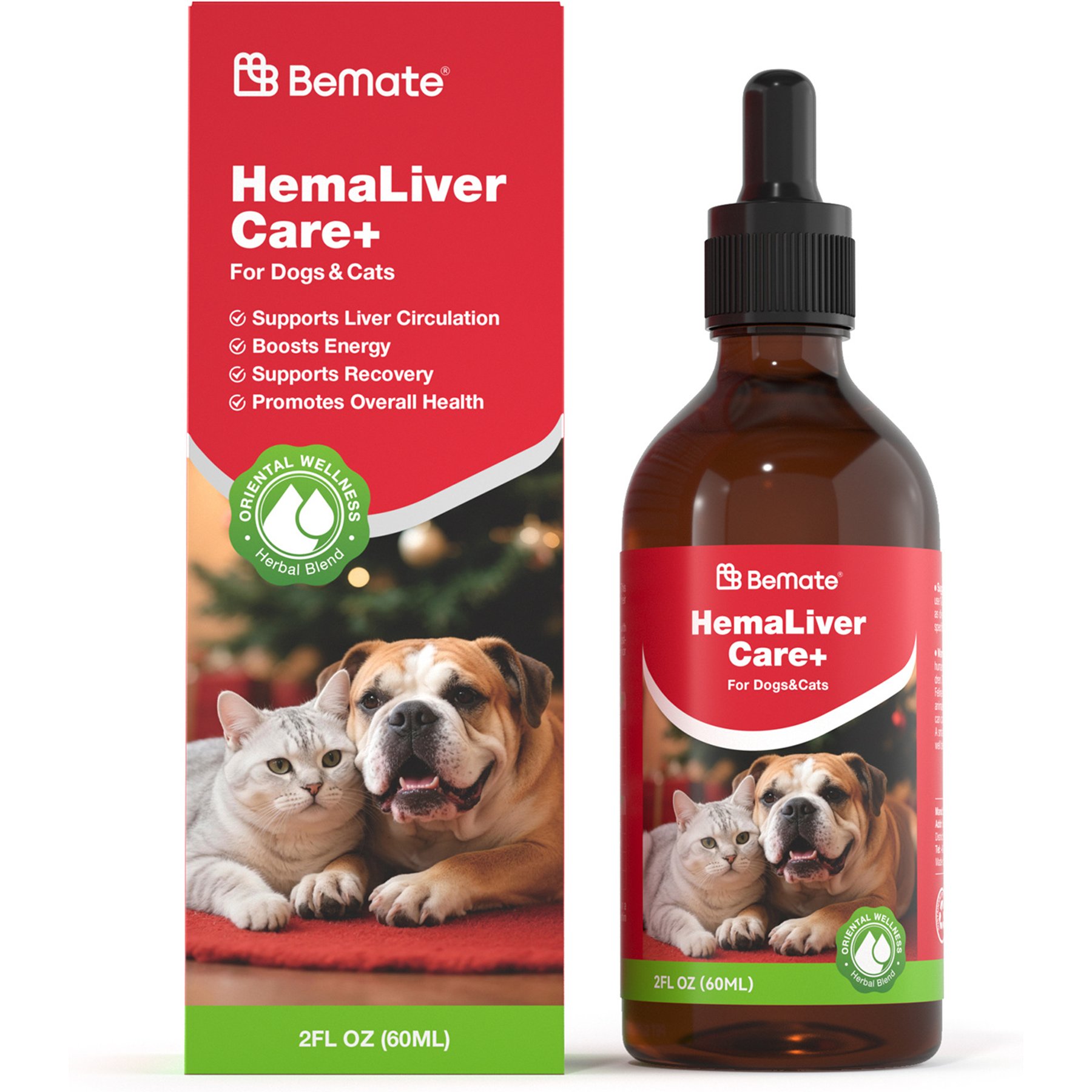 BeMate HemaLiver Care Post-Surgery & Anemia Support with Iron & Vitamins Liquid Supplement for Dogs & Cats, 60-mL