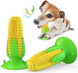 Kseroo Corn Stick Squeaky Suction Cup Toothbrush Dog Chew Toy