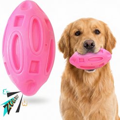 Kseroo Squeaky Rubber Chew Dog Toy, Rose Red