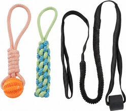 Kseroo Chew Rope & Bungee Hanging Tree Interactive Exercise Dog Toy, Orange