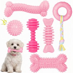 Kseroo Soft Durable Interactive Puppy Teething Chew Dog Toy, 6 count
