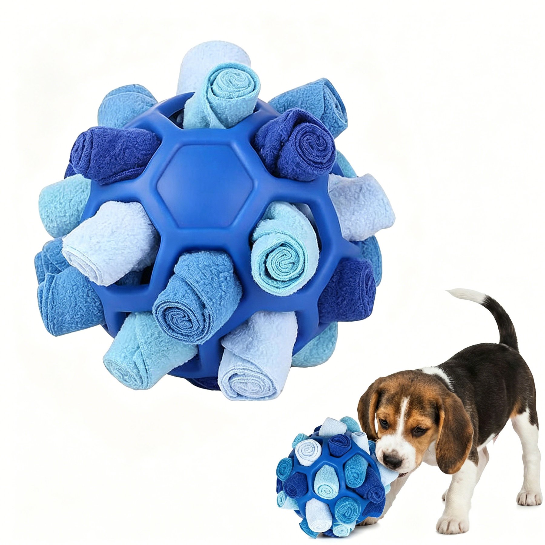 Kseroo Bite Resistant Snuffle Ball Dog Toy, Deep Sea Blue