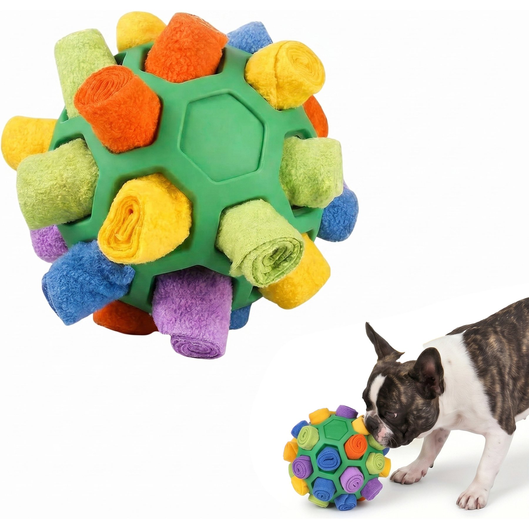 Kseroo Bite Resistant Snuffle Ball Dog Toy, Forest Green