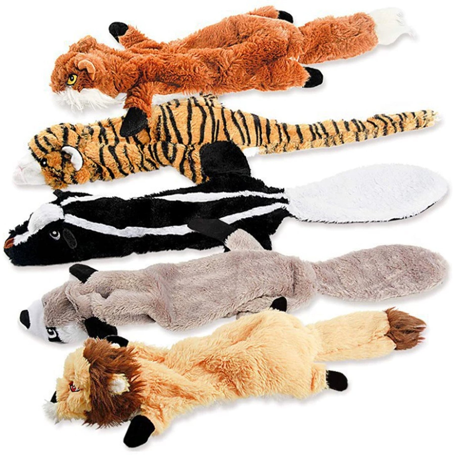 Kseroo Plush Tough Durable Squeaky Interactive Fetch Dog Chew Toy, 5 count