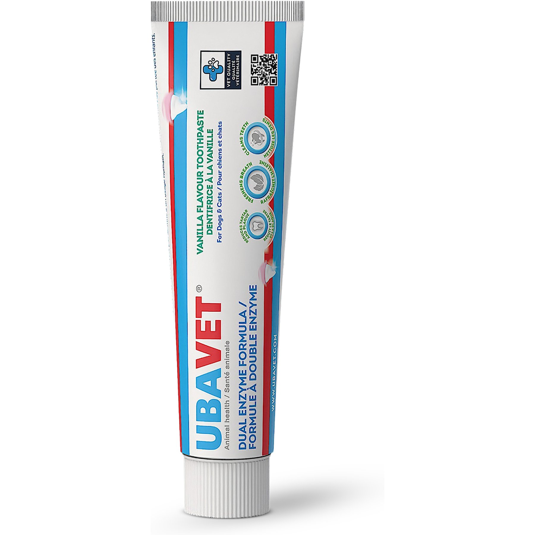 UBAVET Dual Enzyme Formula Plaque Removal Dog & Cat Toothpaste, 2.5-oz tube