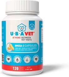 UBAVET Omega-3 1000-mg Capsules Skin & Coat Supplement for Dogs & Cats, 120 count
