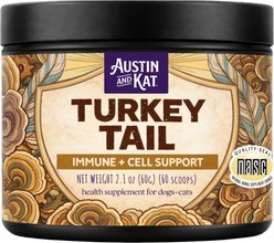 Austin and Kat Turkey Tail Powder Immune Support Supplement for Dogs, 2.1-oz jar