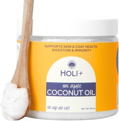 HOLI Organic Virgin Cold-Pressed Coconut Oil Skin & Coat Supplement for Dogs, 16-oz jar