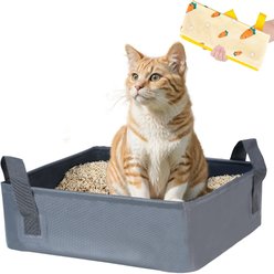 Happy & Polly Portable Foldable Cat Litter Box Set, 2 count